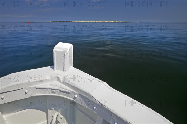 View from a Boerteboot on the North Sea and the south beach of the island Duene