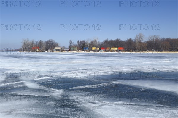 Thick ice on the Saint Lawrence River