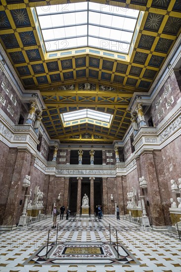 Interior of the Neo-classical Walhalla hall of fame on the Danube. Bavaria