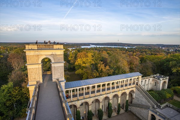 Viewing platform at the Belvedere on the Pfingstberg in autumn