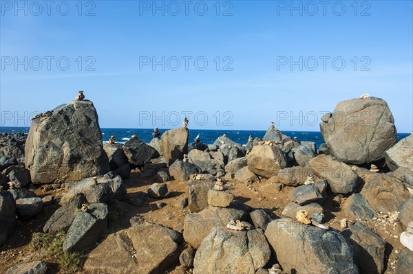 Stone set up on shore