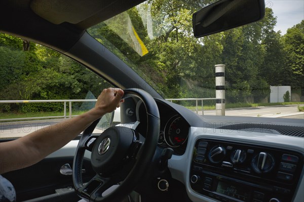 View from moving car on Polyscan speed camera