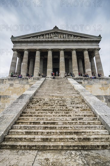 Neo-classical Walhalla hall of fame on the Danube. Bavaria