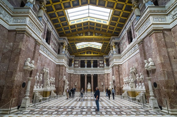 Interior of the Neo-classical Walhalla hall of fame on the Danube. Bavaria