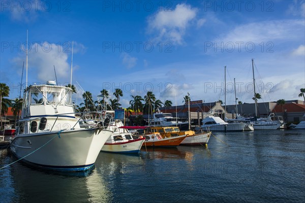 Yacht harbour in downtown Oranjestad