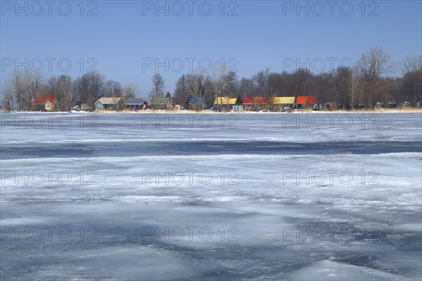 Thick ice on the Saint Lawrence River