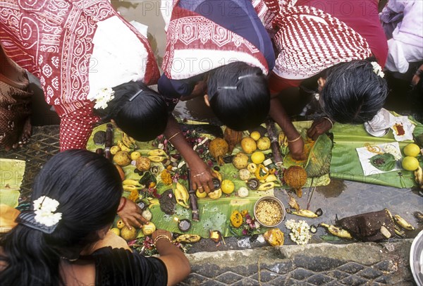 Pooja on the steps of River Kaveri