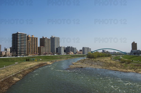 Ishikari river flowing through Sapporo