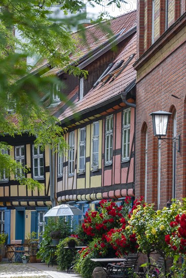 Colourful half-timbered houses at Johanniskloster