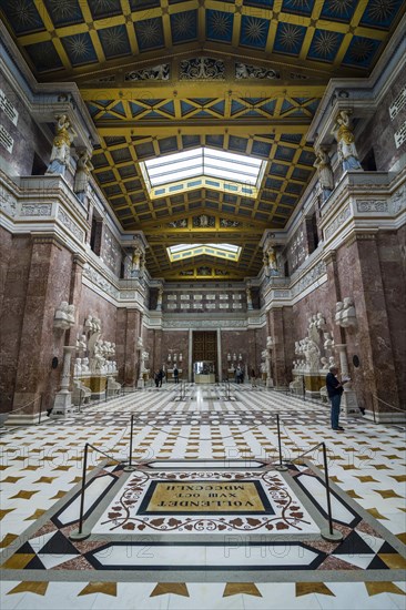 Interior of the Neo-classical Walhalla hall of fame on the Danube. Bavaria