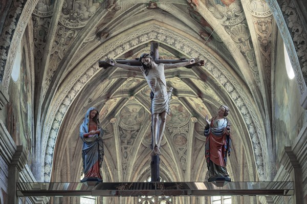 Christ on the cross and two female figures