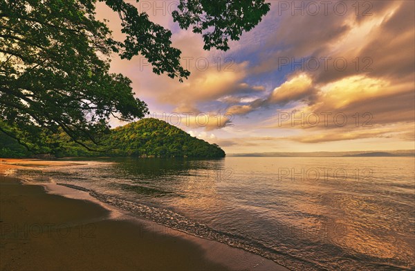 The island Nosy Mangabe in the northeast of Madagascar in the sunset