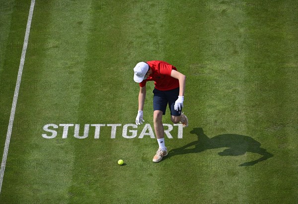 Ball boy on grass court