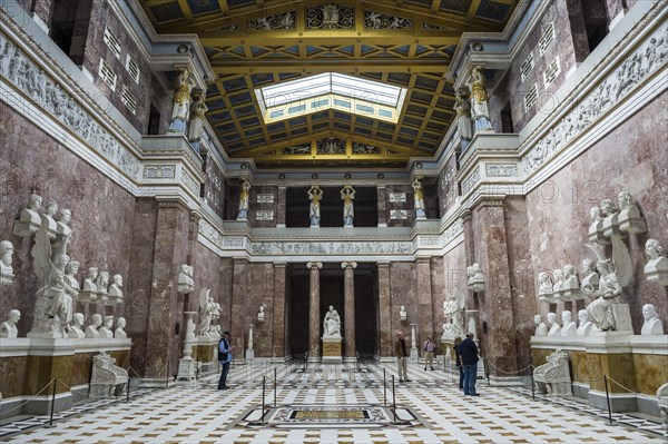 Interior of the Neo-classical Walhalla hall of fame on the Danube. Bavaria