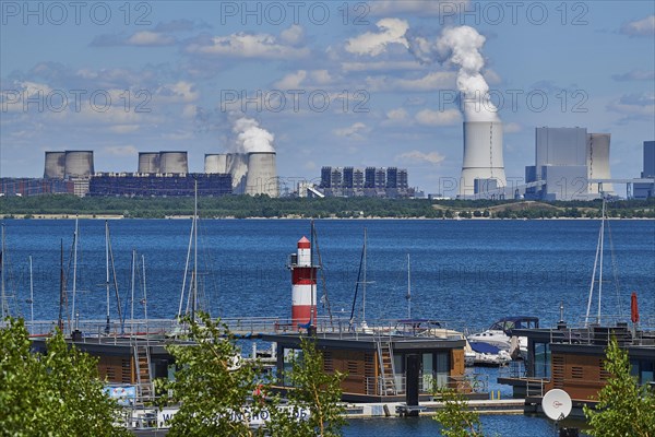 Marina with lighthouse