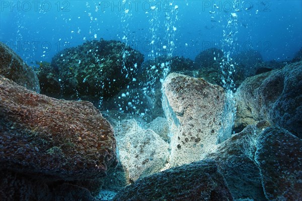 Rocks over a volcanic hot spot, Roca Redonda, Galapagos Islands