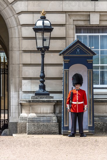 Guard in front of guard house