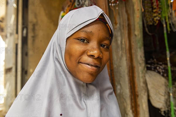 Veiled school girl