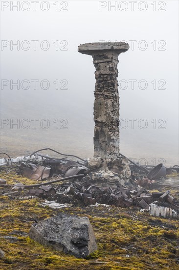 Rusty machines in the Historical meteorological station Sedov in Tikhaya bay on Hooker island