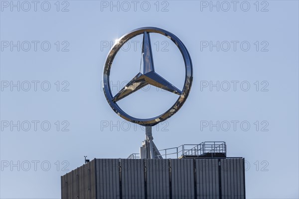 Mercedes star on Mercedes Benz building in Stuttgart-Untertuerkheim