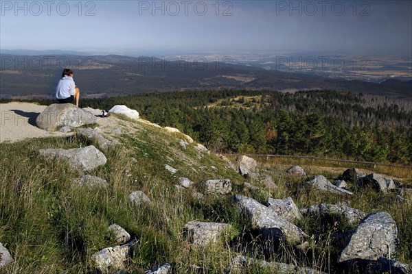 View of the Harz Mountains from the top of the Brocken