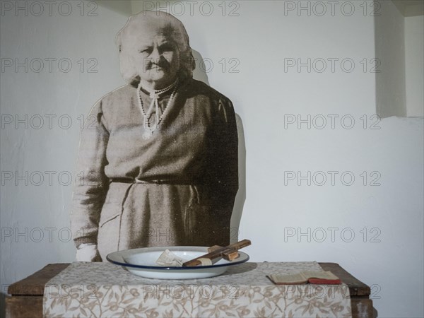 Peasant woman at the dining table