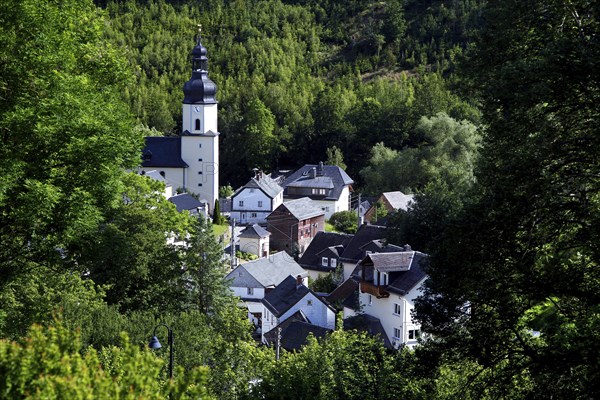 View of village with church