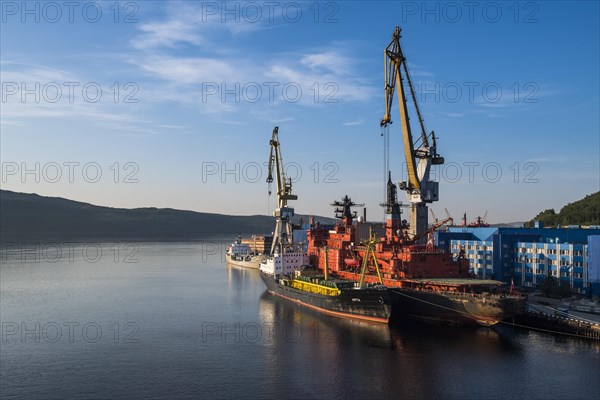 Nuclear icebreaker in the rusatom port of Murmansk