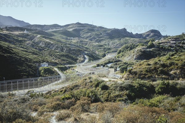 View of Morocco over the border fortifications