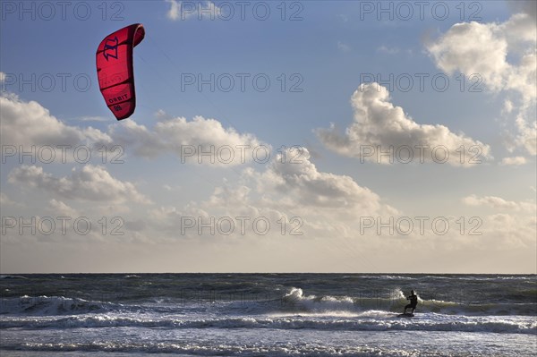 Kite surfer in the surf