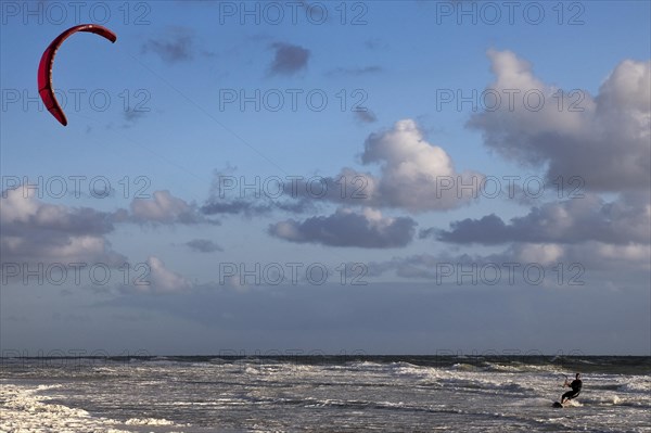 Kite surfer in the surf