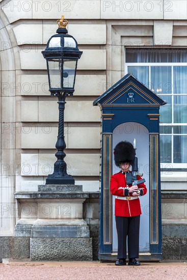 Guard in front of guard house