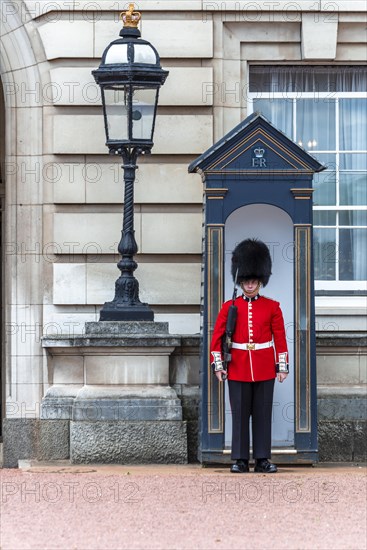 Guard in front of guard house