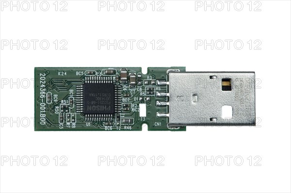 Assembled printed circuit board in a USB stick