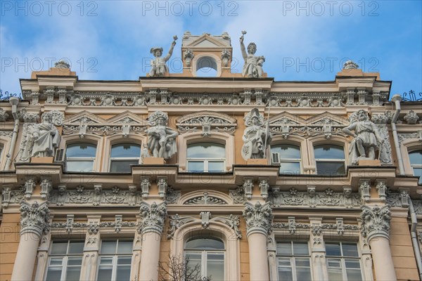 Stalinist architecture in the center of Kiev or Kyiv capital of the Ukraine