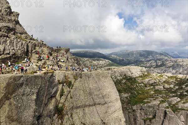 Hikers on rocks