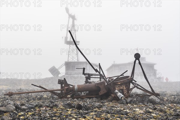 Rusty machines in the historical meteorological station Sedov in Tikhaya bay on Hooker island