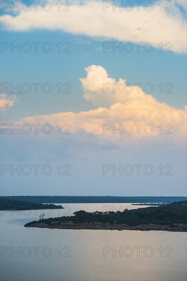 Kazinga channel linking lake george and lake Edward at sunset