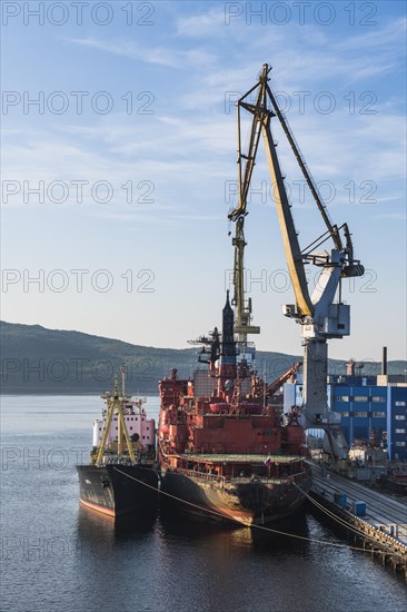 Nuclear icebreaker in the rusatom port of Murmansk