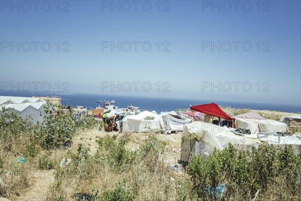 Temporary accommodation on a hillside