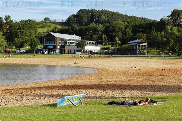 Bathers at the sandy beach