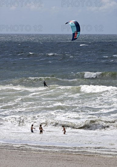 Kite surfer in the surf