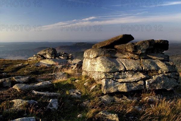 View of the Harz Mountains from the top of the Brocken