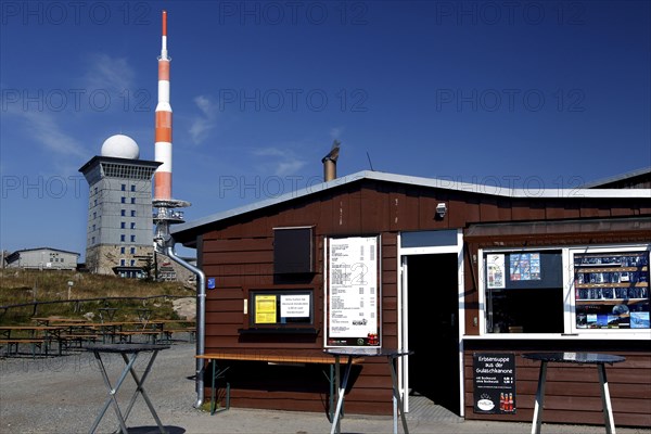 Imissbude on the Brocken in front of former military facilities