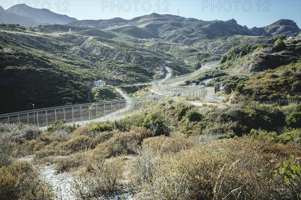 View of Morocco over the border fortifications