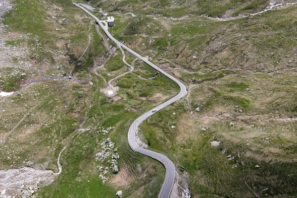 Aerial view of the south side of the Spluegen Pass