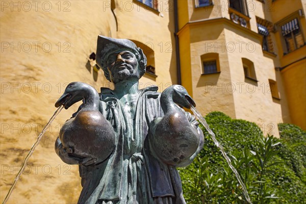 Goose-man fountain in the garden of Hohenschwangau Castle