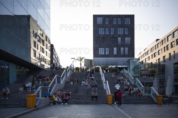 People sitting on stairs