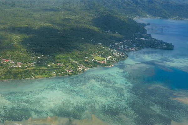 Aerial of the island of Upolo