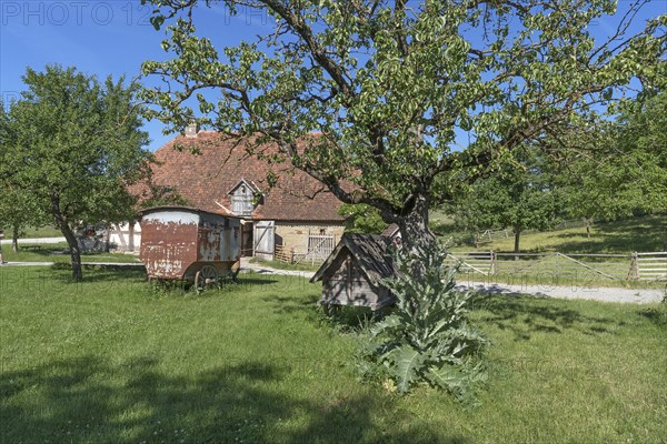 Shepherd's cart with sheepfold built 1744